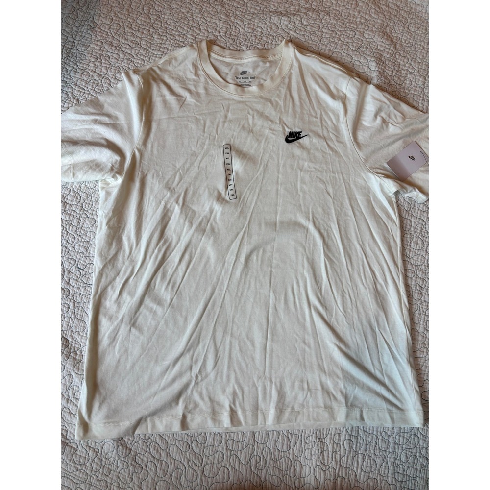Nike Mens White Embroidered Logo T-Shirt‎ Size XXL